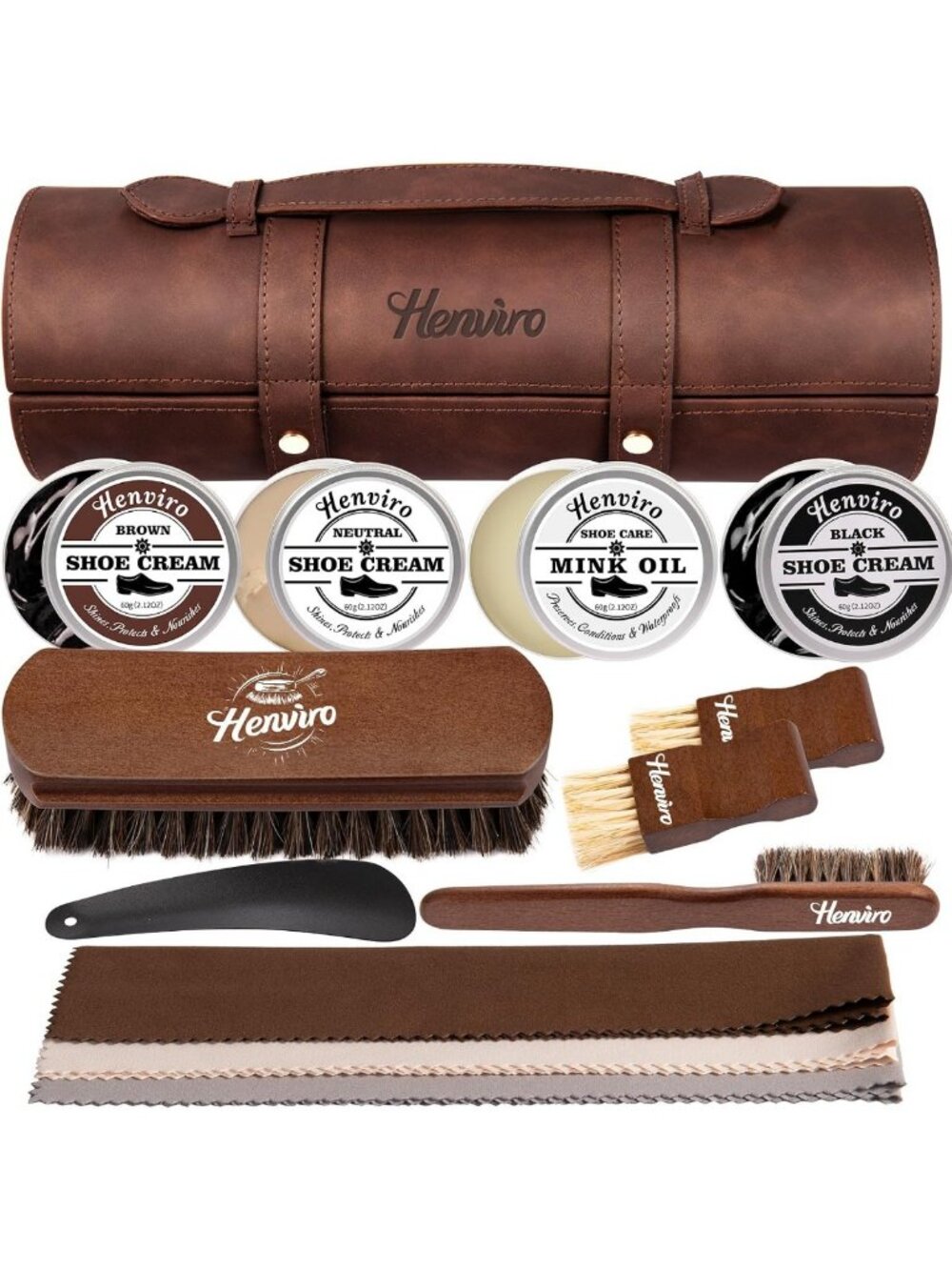 Leather Shoe Polish Kit - Perfect Gift for Men, Dad, Shoe Shine & Boot Care